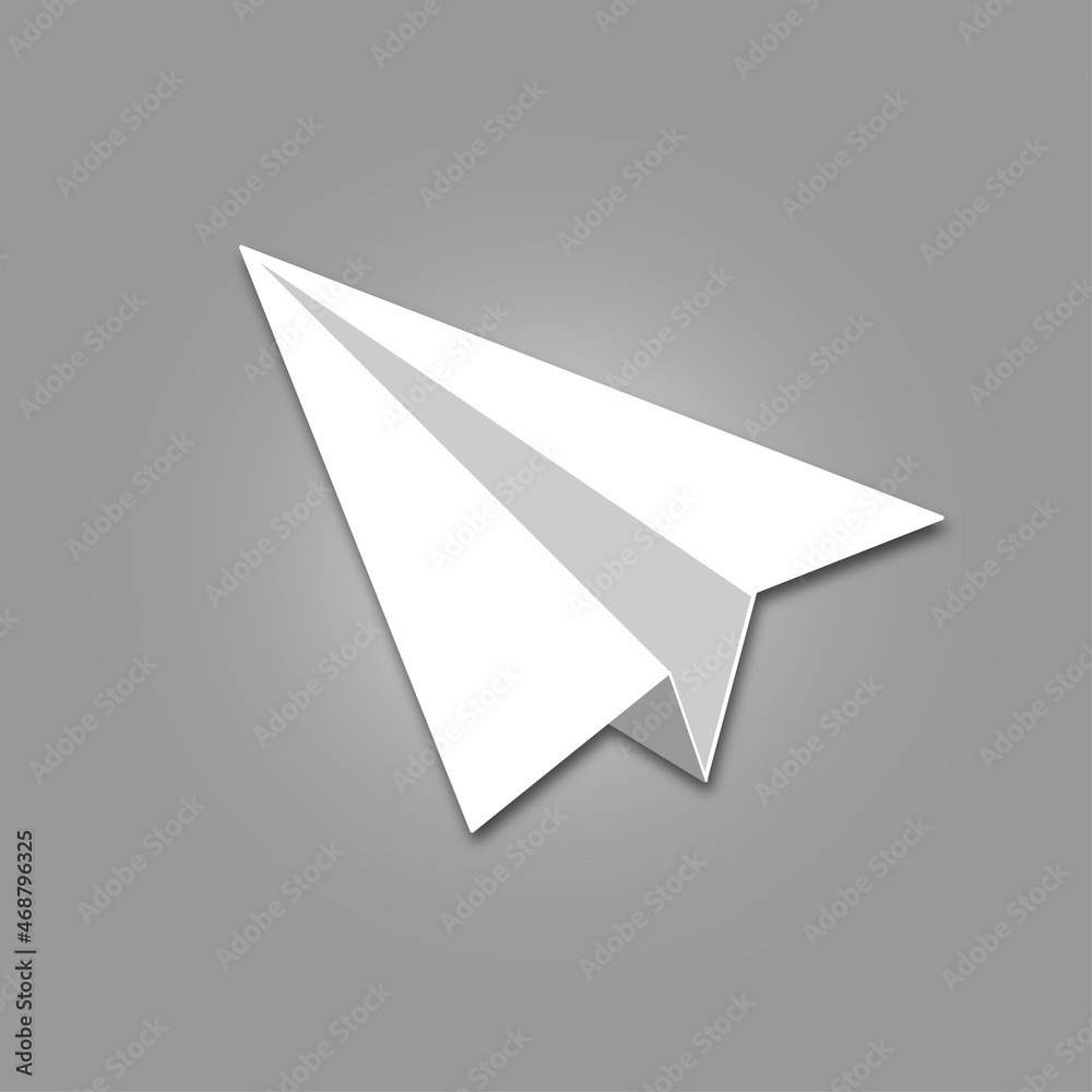 realistic white paper airplane 3D model vector realistic white paper airplane 3D model vector
