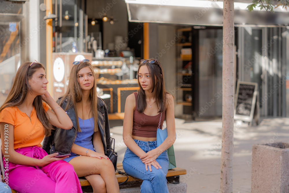 Having a conversation while taking a break Having a conversation while taking a break