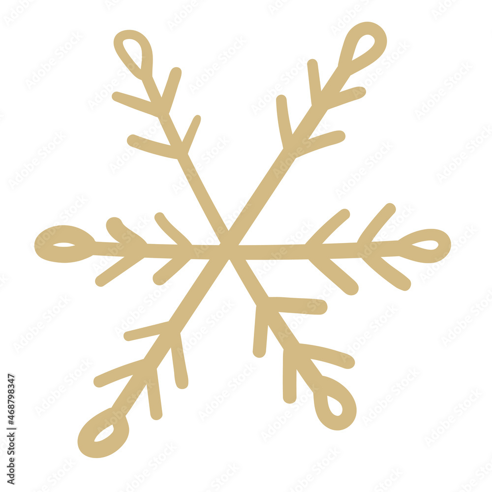 Winter snowflake hand drawn icon isolated on white background vector illustration. Winter snowflake hand drawn icon isolated on white background vector illustration.
