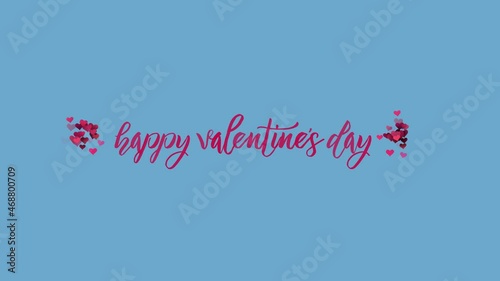 happy valentine's day text animation with hearts