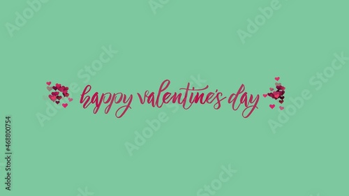 happy valentine's day text animation with hearts