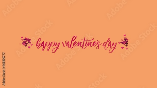 happy valentine's day text animation with hearts