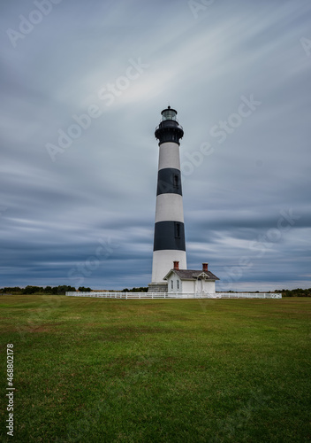 The historic and beautiful Bodi Island Lighthouse located on Bodie Island in North Carolina s Outer Banks