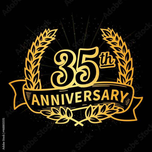 35 years anniversary celebration logotype. 35th anniversary logo. Vector and illustration. photo