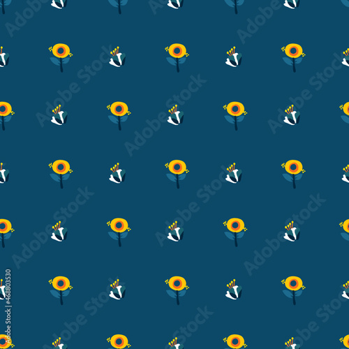 Floral art, Flowers and leaf Seamless pattern, Vector illustration.