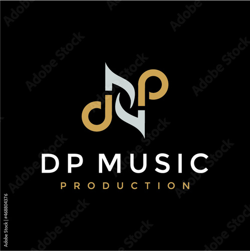 DP initial music production logo vector image