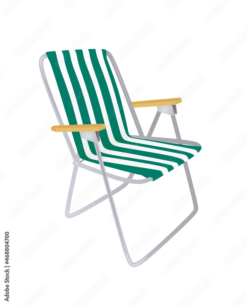 White and green outdoor chair. vector illustration