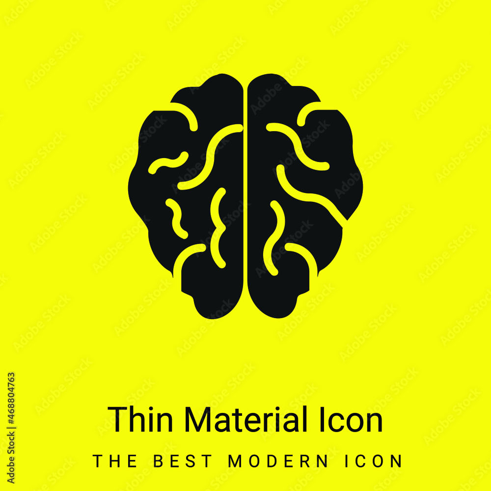Brain minimal bright yellow material icon