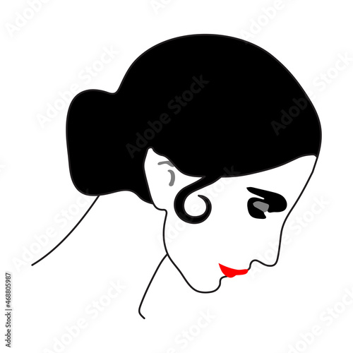 Beautiful girl black and white picture