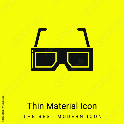 3d Glasses minimal bright yellow material icon