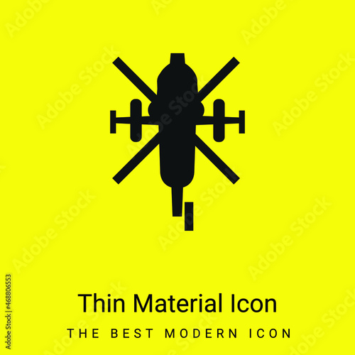 Army Helicopter Bottom View minimal bright yellow material icon