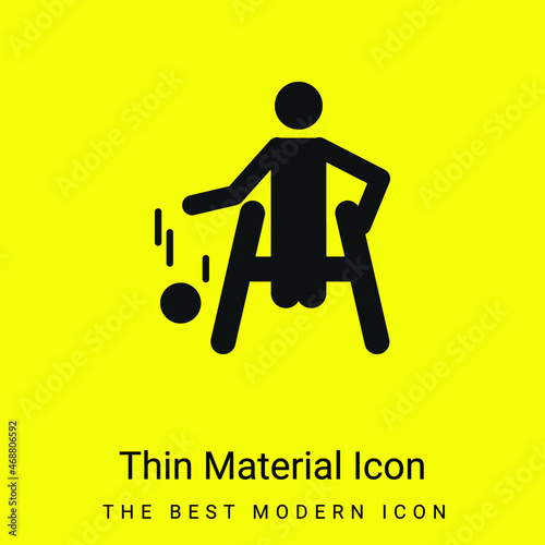 Basketball Paralympic Silhouette minimal bright yellow material icon