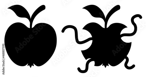 Apple Worms Stencil