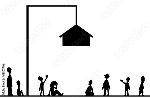 Unattainable Housing Silhouette Cartoon photo