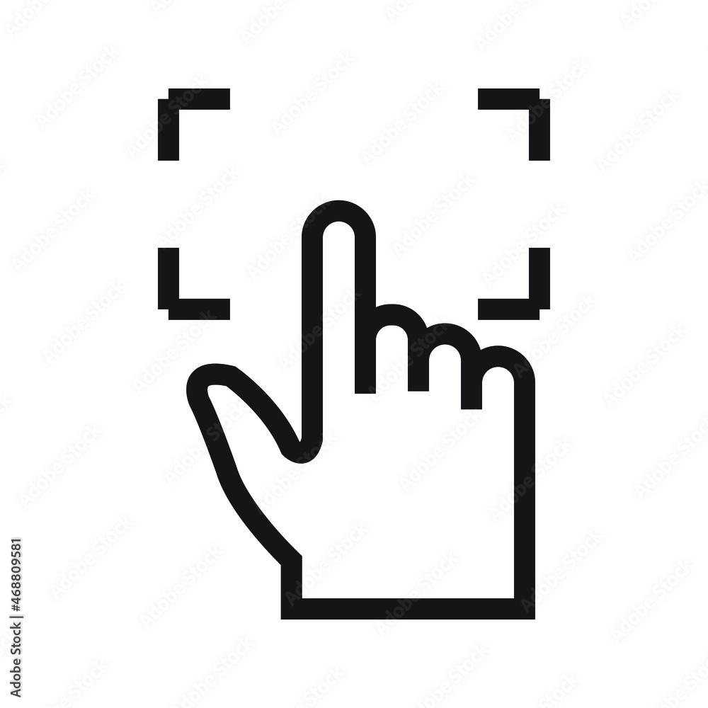 Finger print Tap Icon vector Line for web, presentation, logo, Icon Symbol Finger print Tap Icon vector Line for web, presentation, logo, Icon Symbol