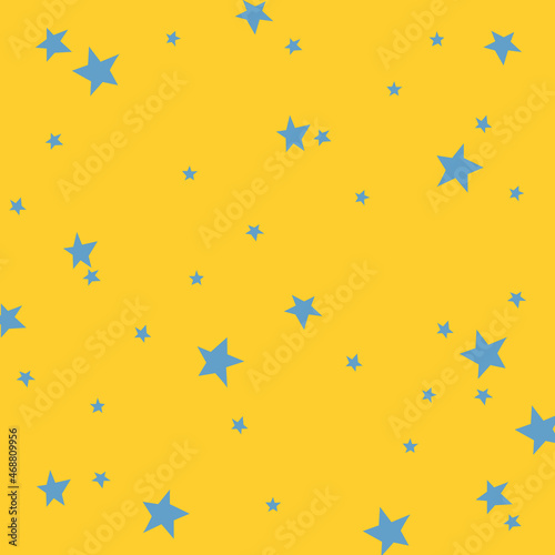 blue stars in yellow background.