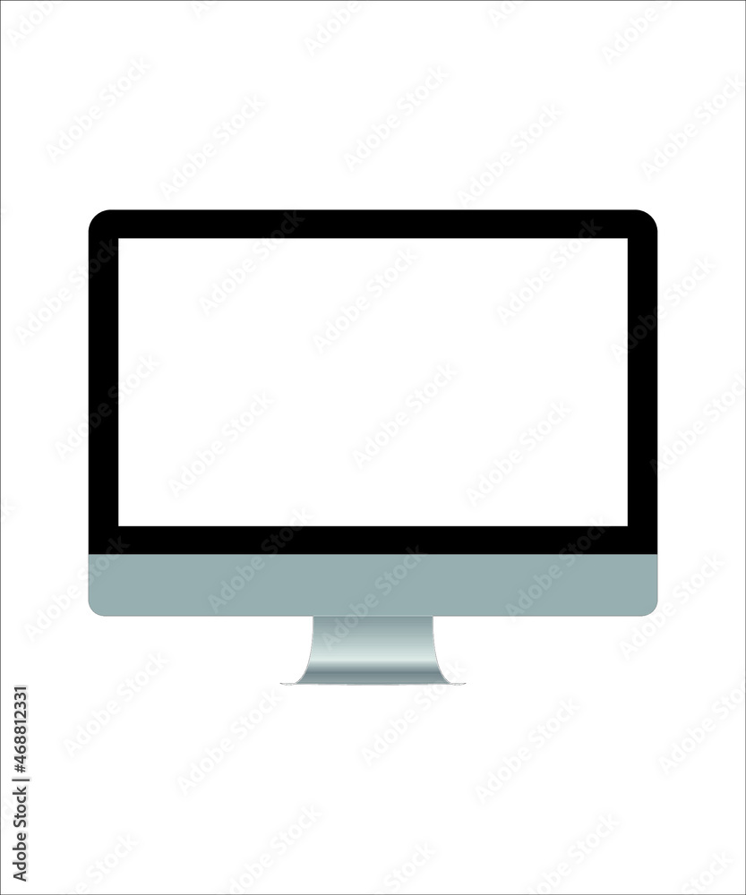 lcd monitor isolated on white