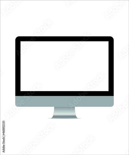 lcd monitor isolated on white