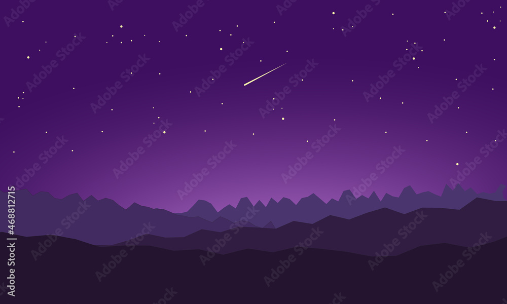 night sky and stars illustration