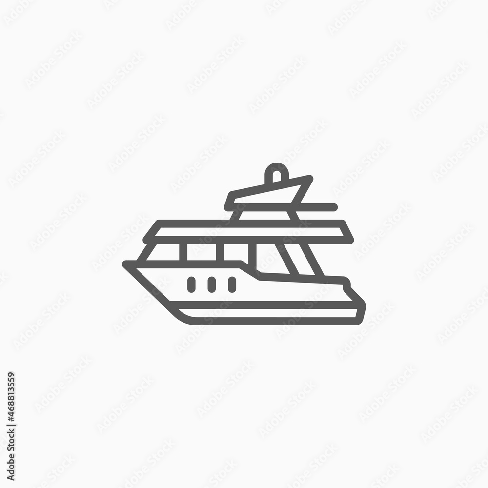 yacht icon, vehicle vector, transport illustration