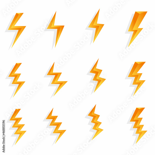 3d thunder and power image, logo, icon