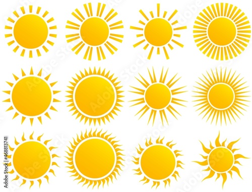 set of sun image illustration
