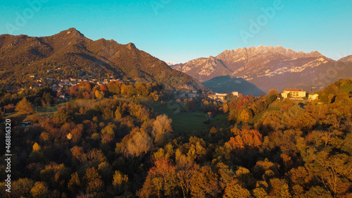 Northern Italy mountains, drone view 2021