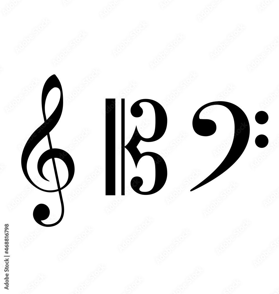 accurate correct classic alto treble bass clefs