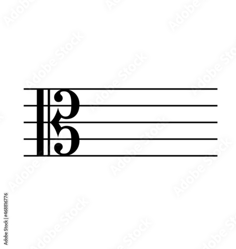 music stave with alto c clef