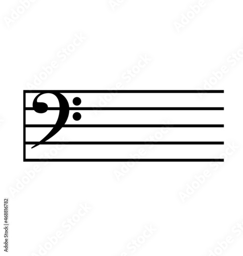classic bass music stave staff