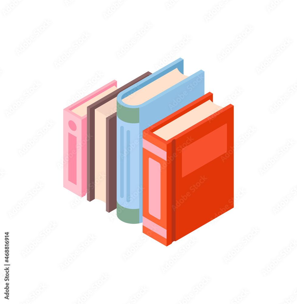 Stack of different books. Vivid images, metaphor for education, obtaining new knowledge, selfdevelopment. Library, literature, poems, stories. Pile of books. Cartoon isometric vector illustration Stack of different books. Vivid images, metaphor for education, obtaining new knowledge, selfdevelopment. Library, literature, poems, stories. Pile of books. Cartoon isometric vector illustration