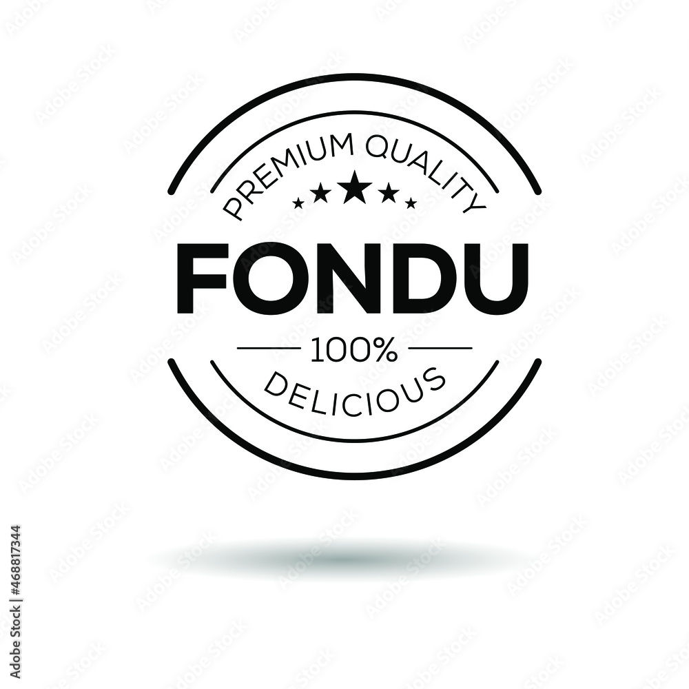 Creative (Fondu) logo, Swiss melted cheese dish, vector illustration.