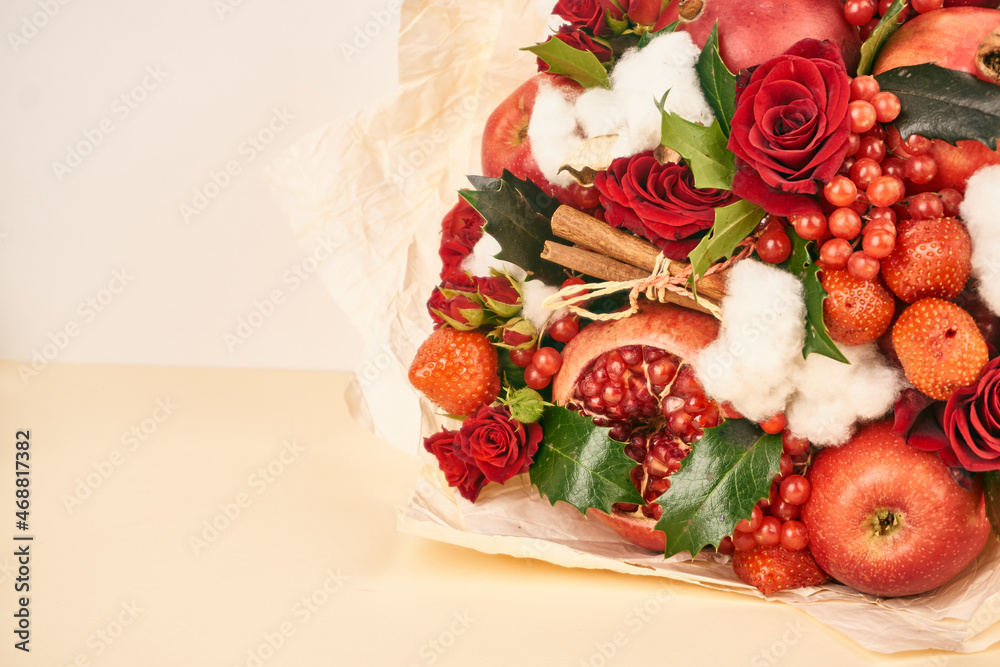 fruit vitamins decoration romance gift food pink background