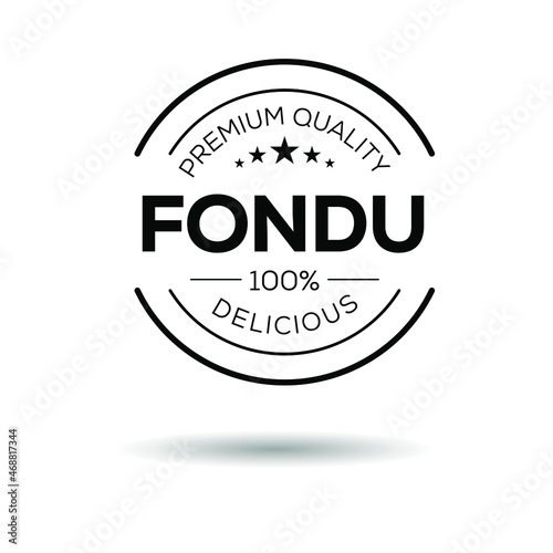 Creative  Fondu  logo  Swiss melted cheese dish  vector illustration.