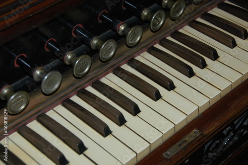 Antique Keyboard Close-up 