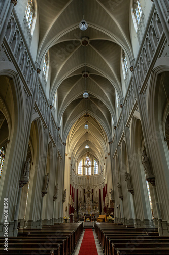 Interior architecture of Sint-Jan Geboortekerk catholic church in Dutch town.