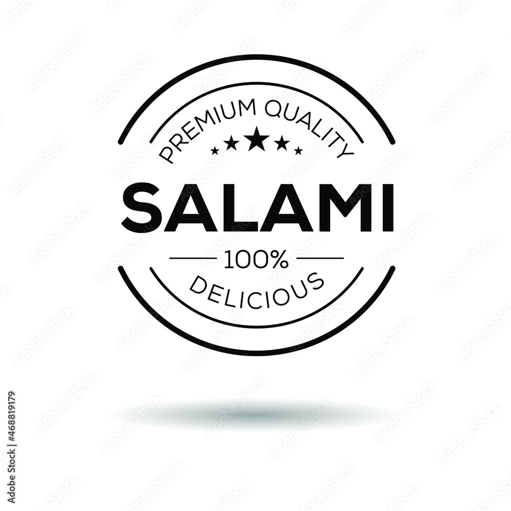 Obraz premium Creative (Salami) logo, type of Italian cured sausage, vector illustration.