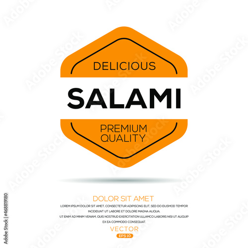 Creative (Salami) logo, type of Italian cured sausage, vector illustration.