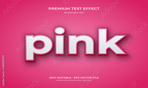 pink 3d text effect template