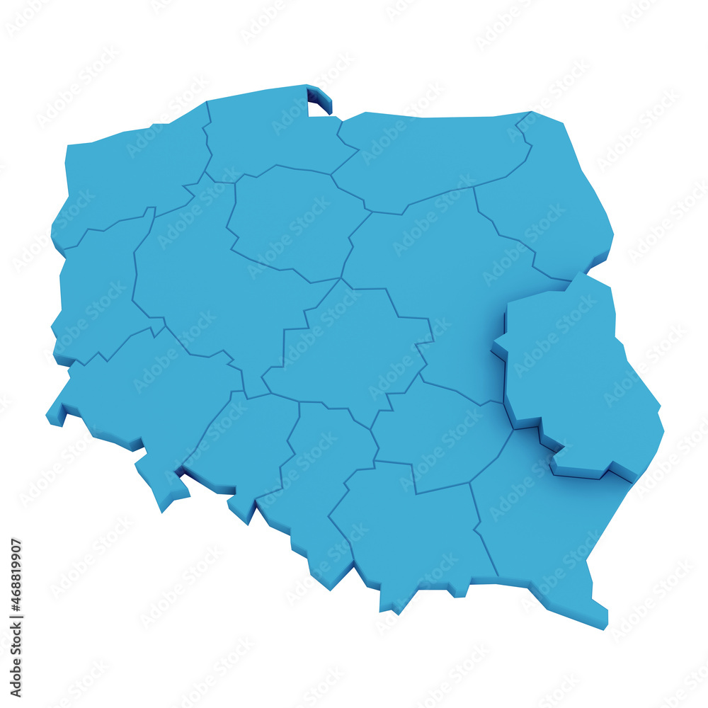 Mapa Polski lubelskie - obrazy, fototapety, plakaty 
