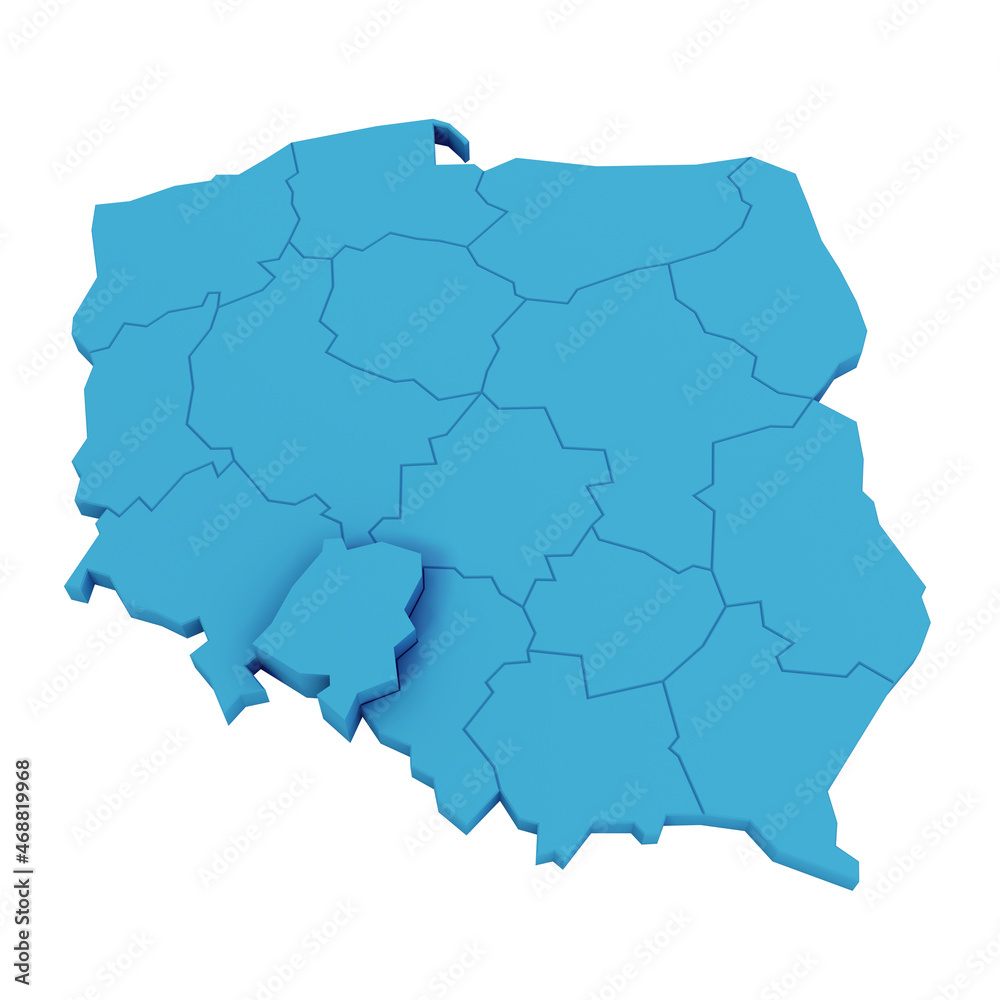 Mapa Polski opolskie - obrazy, fototapety, plakaty 