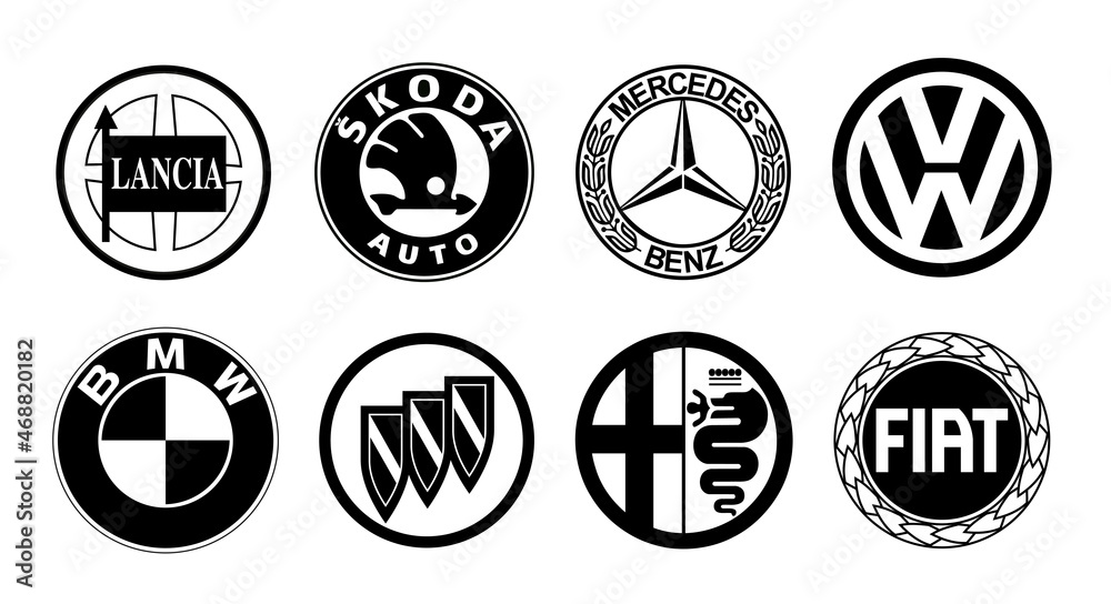 Car brands collection. Car brand logo. Vector car emblems Stock ...