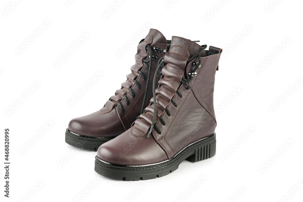Comfortable women's boots isolated on white. Comfortable women's boots isolated on white.