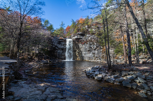 Awosting Falls in Minnewaska State Park on a brilliant fall day photo