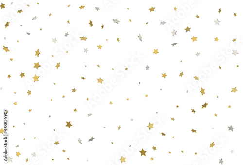 Christmas backgrounds with gold and silver 3d confetti.