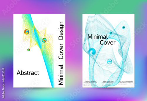 Set of modern abstract musical backgrounds. Sound flyer for creating a fashionable cover, banner, poster, booklet.