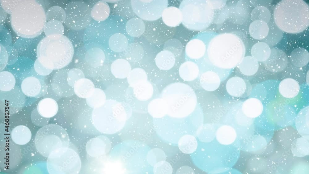 Animation of snow falling over christmas fairy lights in background Animation of snow falling over christmas fairy lights in background