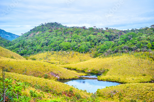 The view on the Belihuloya the main river of Horton Plains Park, Sri Lanka photo