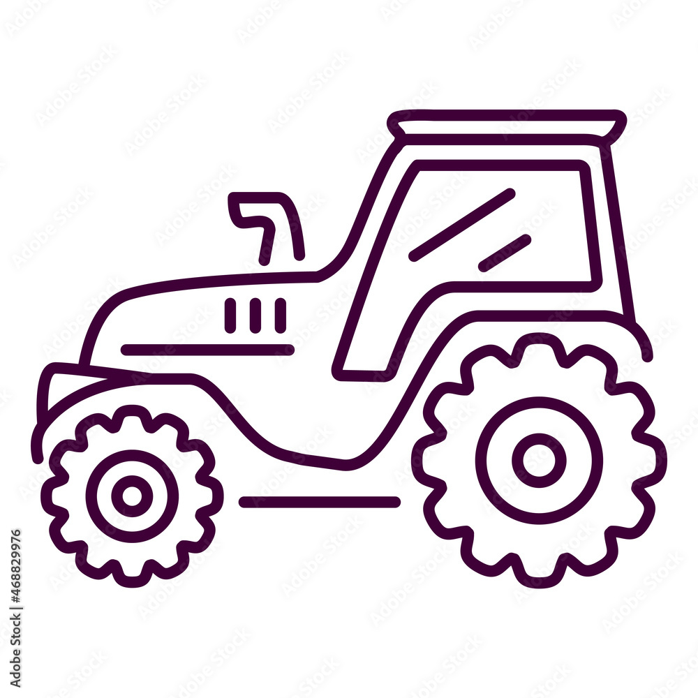 Naklejka premium Agricultural machinery tractor outline icon.Agricultural machinery.Vector illustrationIsolated on white background.