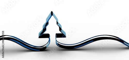 Photos merry christmas card modern 3d minimal tree